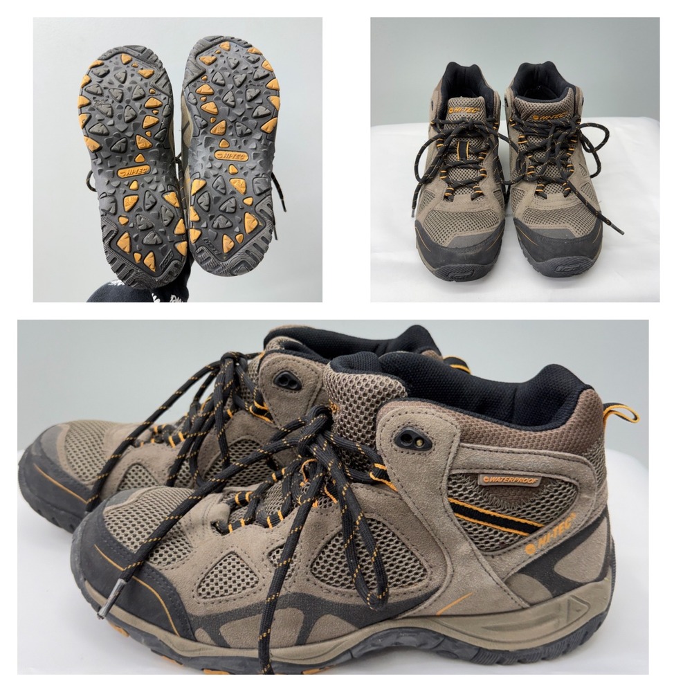 Hi-Tec Total Terrain Mid Mens 10 Waterproof Hiking Boots Brown ADE11F